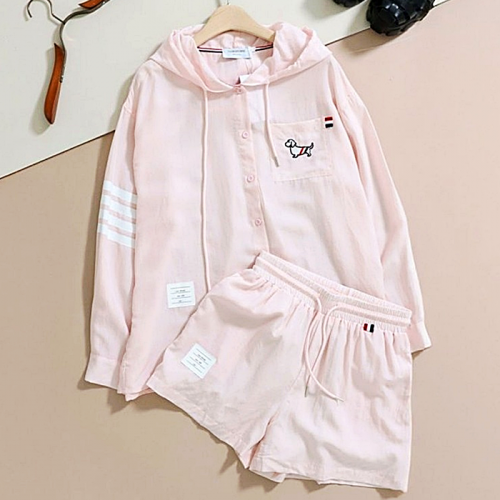 THOMBROWNE 4바 강아지 후드 셔츠 + 숏팬츠 SET