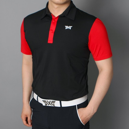 P*G 스판 메쉬 반팔 카라티셔츠