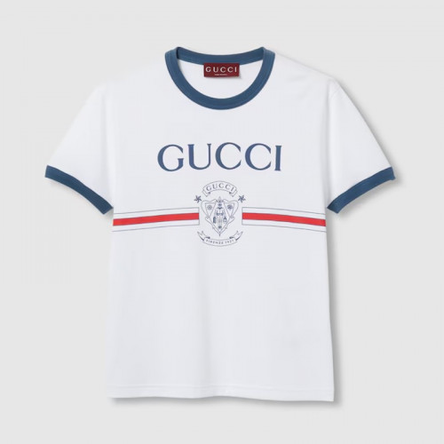 GUCCI 프린트 디테일의 코튼 저지 티셔츠