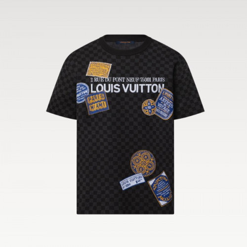 LOUIS VUITTON  다미에 쇼트 슬리브드 시그니처 크루넥 - 멀티 컬러