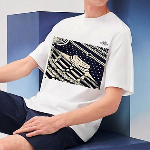 에르*스 HERMES 견장 반팔티셔츠