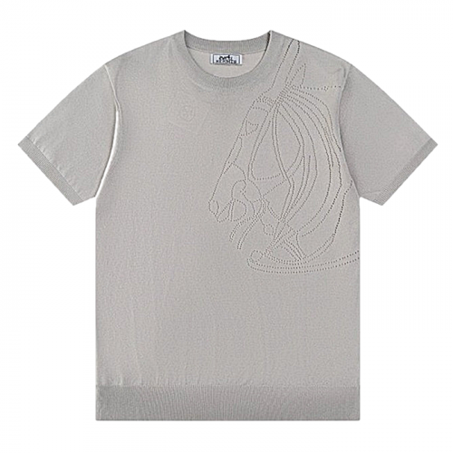 HERMES 퍼포레이트 홀스 니티드 티셔츠