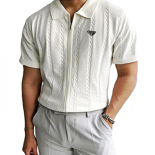 프라다 PRADA 케이블 투웨이 린넨 반팔가디건