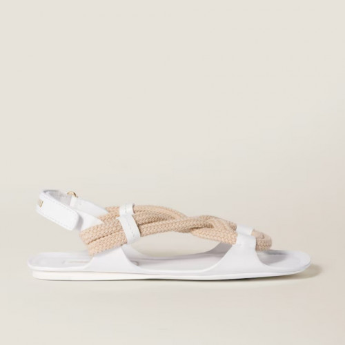 MIU MIU 플랫 코드 샌들 - 화이트