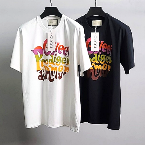 GUCCI 컬러 아모르 라운드 반팔티