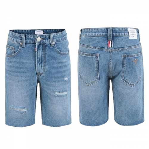 THOMBROWNE 빈티지 밑단 컷팅 5부 팬츠