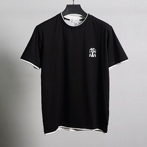 브루넬로 쿠치넬리 BRUNELLO CUCINELLI 로고 라운드 티셔츠