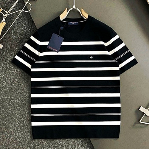 LOUIS VUITTON 스트라이프 자수로고 라운드 니트