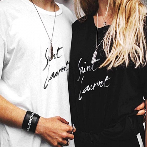 SAINT LAURENT 시그니처 라운드 티셔츠
