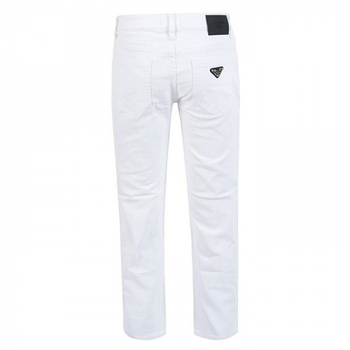 PRADA 화이트 베이직 슬림일자 팬츠