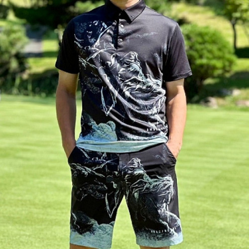 AMAZING_CRE 단테 인페르노 패턴 카라티셔츠 & 쇼츠팬츠