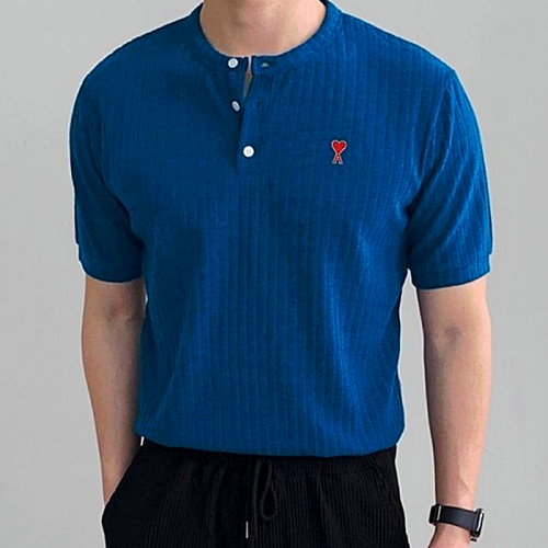 아미 AMI 스몰하트 립 차이나 반팔니트