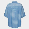 Acne Studios 로고스템프 데님숏 슬리브 셔츠