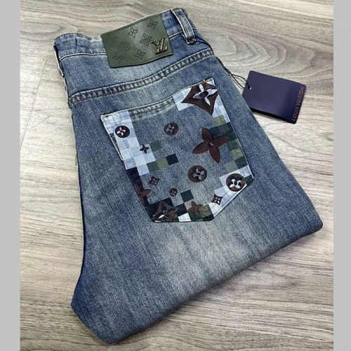 LOUIS VUITTON 모노그램 골드파츠 스판 데님진