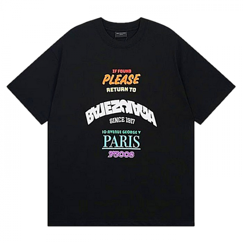 발렌시*가 BALENCIAGA 플리즈 로고 반팔티셔츠