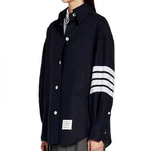 톰브*운 THOM BROWNE 4-바 린넨 셔츠 - woman
