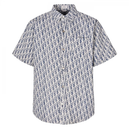 DIOR 쟈카드 오블리크 숏슬리브 데님셔츠