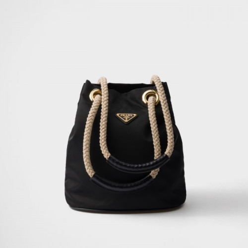 프라다 마리너 스몰 리나일론 버킷 백 - 블랙
