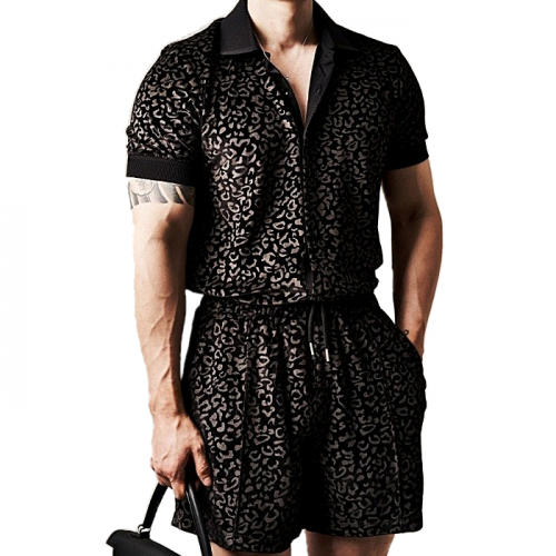 GUCCI 레오파드 벨루어 셋업 SET