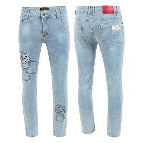 LOUIS VUITTON 스퀘어 프린트 모노그램레더 연청 슬림진