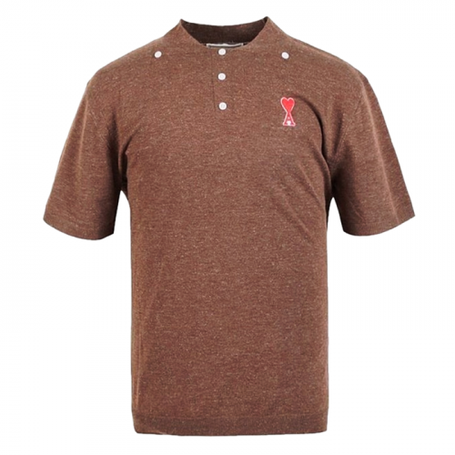 아미 AMI 페이크카라 반팔 니트