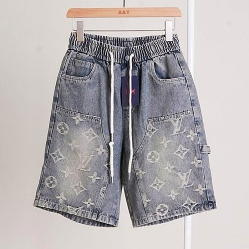 LOUIS VUITTON 모노그램 엠보 바이커 하프 데님진