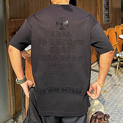 크롬*츠 Chrome hearts 큐빅 스크래치 레터링 티셔츠