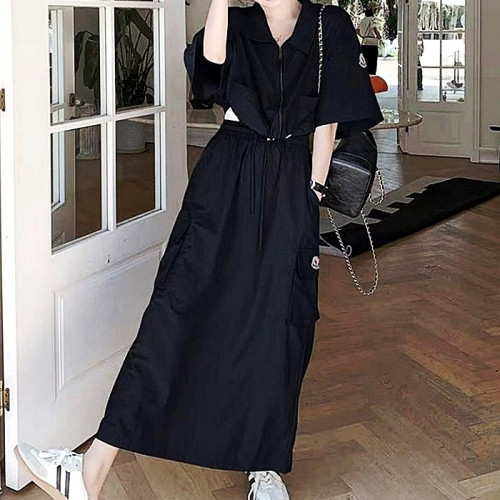 MONCLER 우븐 크롭 투피스 롱치마 SET