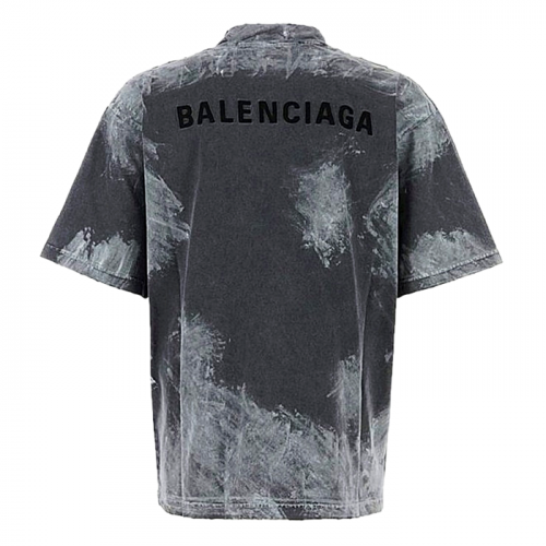 발렌시*가 BALENCIAGA 그레이 페인티드 티셔츠