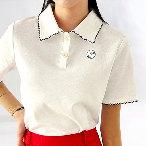 말본 MALBON 볼자수 코튼 카라티