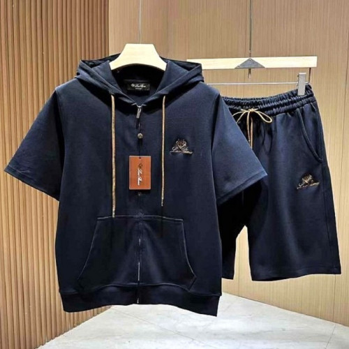 로로피아나 Loro Piana 로고 숏슬리브 후디 셋업 SET