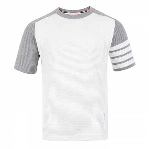 THOM BROWNE 4바 배색 새틀 니트