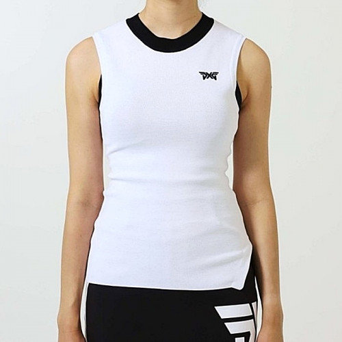 PXG 우먼 베이직 하이넥 니트 썸머 베스트