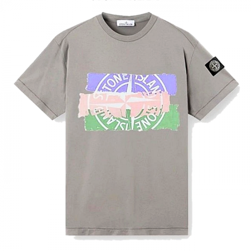 STONE ISLAND 페인팅 반팔 티셔츠