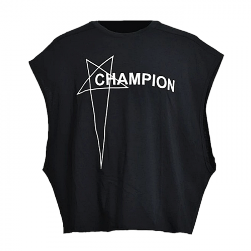 릭오웬스 Rick Owens 베벨드 로고 컷오프 티셔츠