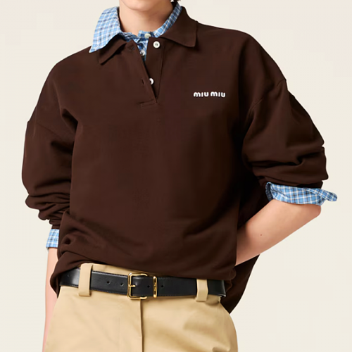 MIUMIU 자수로고 PK 루즈핏 롱슬리브