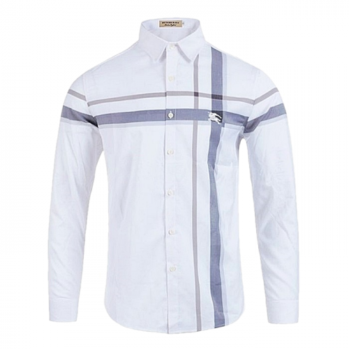 BURBERRY 패턴 스퀘어 기마자수 실켓 셔츠