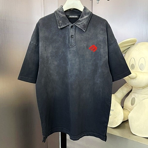 BALENCIAGA 백로고 빈티지 워싱 카라티셔츠