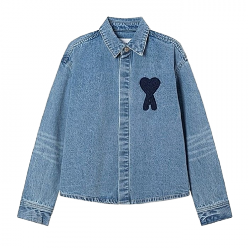 아미 AMI 빅 하트 코튼 셔츠 자켓 - woman