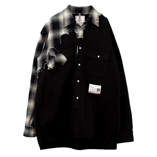 메종 미하라야스히로 MIHARA YASUHIRO 브로큰 체크드 오버셔츠