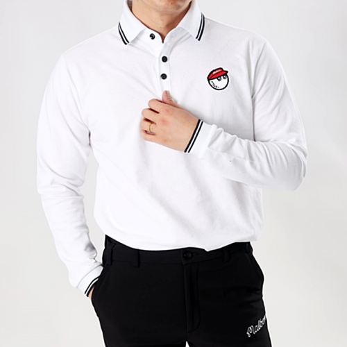 MALBON 두줄 PK 긴팔 티셔츠