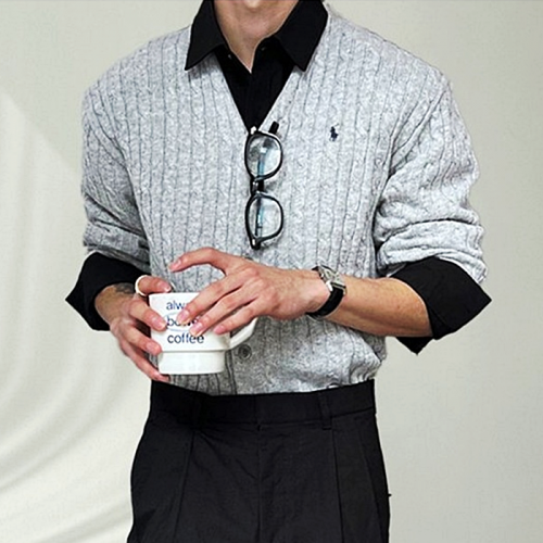 랄프로렌 polo ralphlauren 브이 케이블가디건