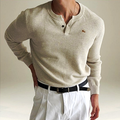 버버리 BURBERRY 클래식 헨리넥 롱슬리브