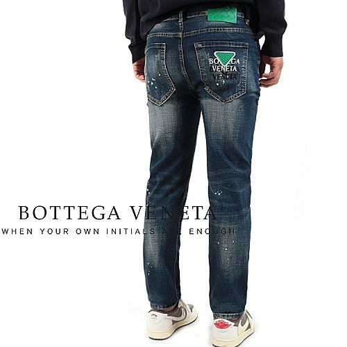 Bottega Venet* 가죽로고 페인트워싱 슬림진