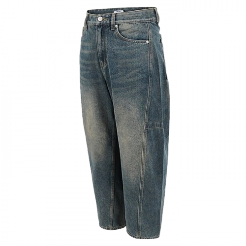 PRADA 안기모 벌룬와이드 솔트워싱 팬츠