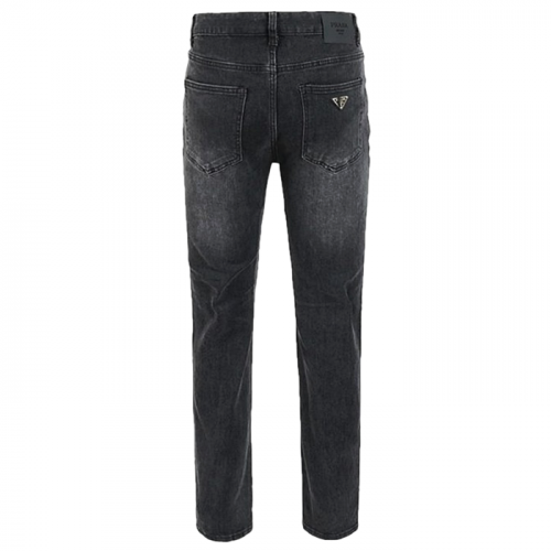 프라다 PRADA 블랙 솔트워싱 스판 슬림핏 데님