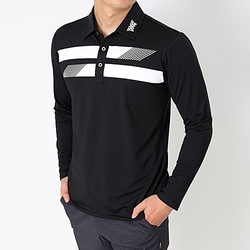 P*G 가슴두줄 카라로고 긴팔티