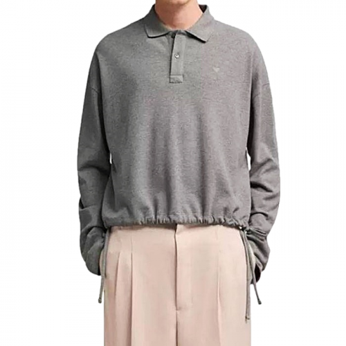 아미 AMI 드 꾀흐 톤온톤 크롭 PK 티셔츠