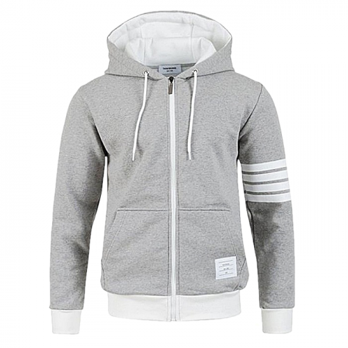 THOM BROWNE 4바 배색 후드집업