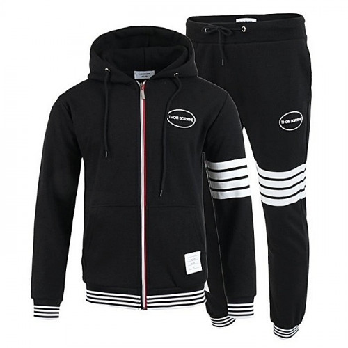 THOM BROWNE 사선 시보리 후드 집업 SET